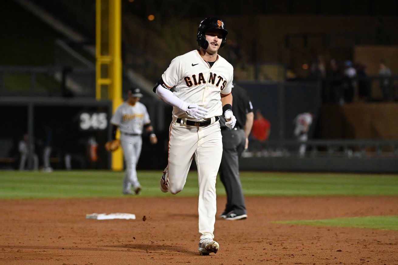 Hunter Bishop jogging around the bases