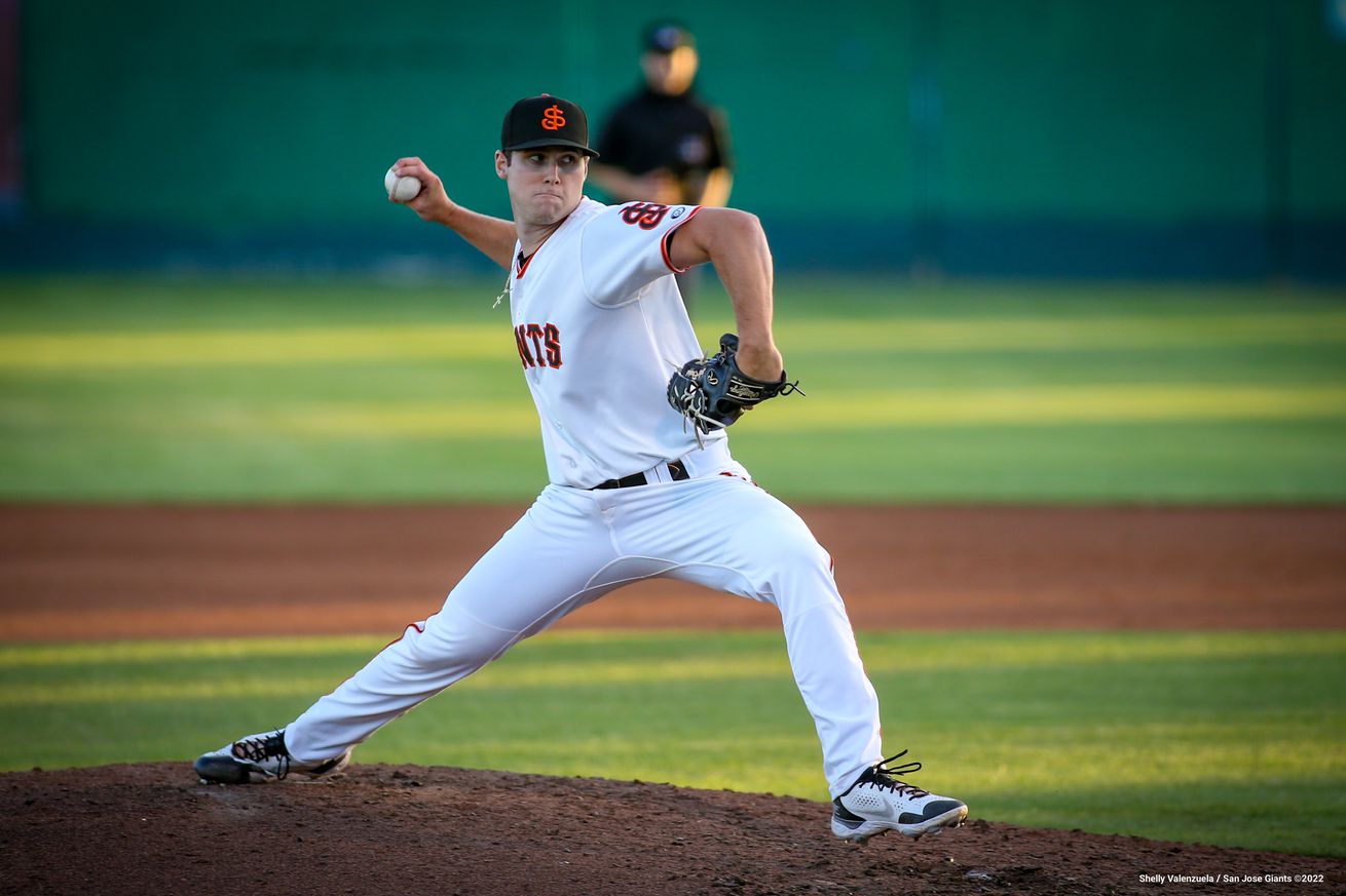 Landen Roupp throwing a pitch.