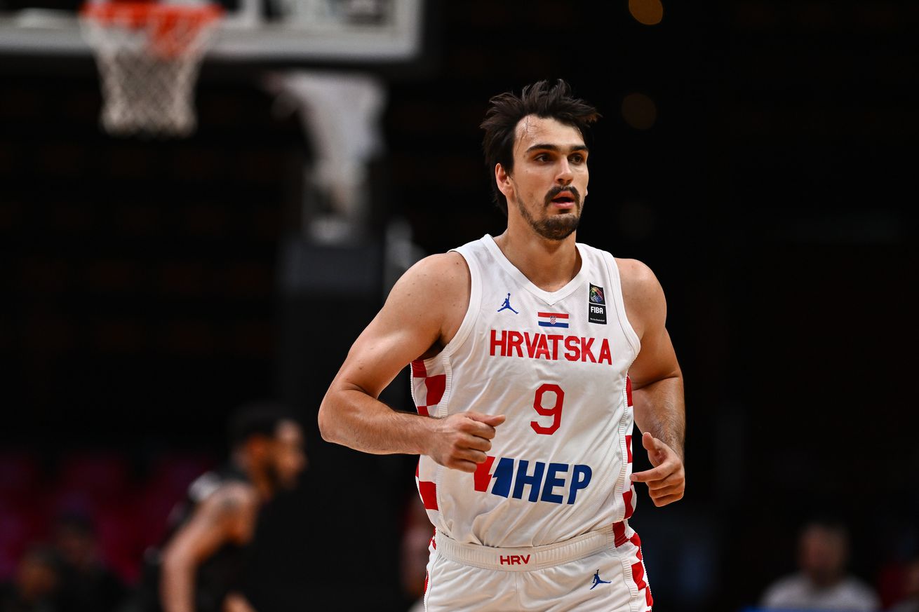 Dario Saric on the court during the FIBA Men’s Olympic Qualifying Tournament match between Croatia and New Zealand on July 3, 2024 in Piraeus, Greece.