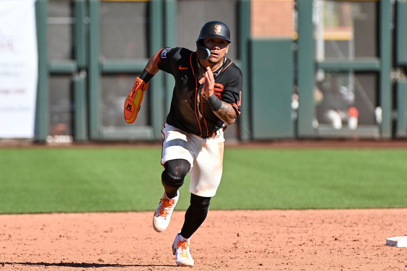 Ismael Munguia running the bases.  