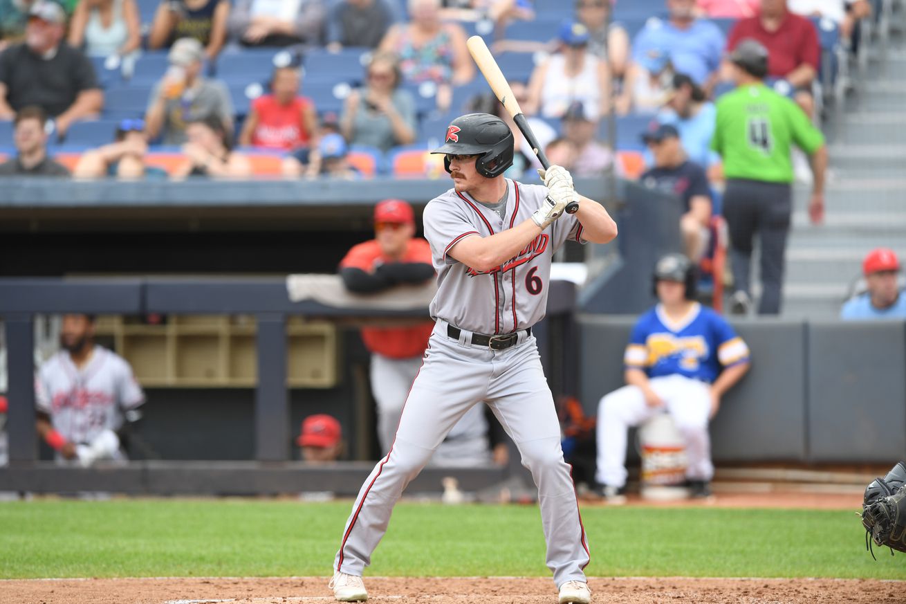 Profile of Wade Meckler in the batter’s box. 