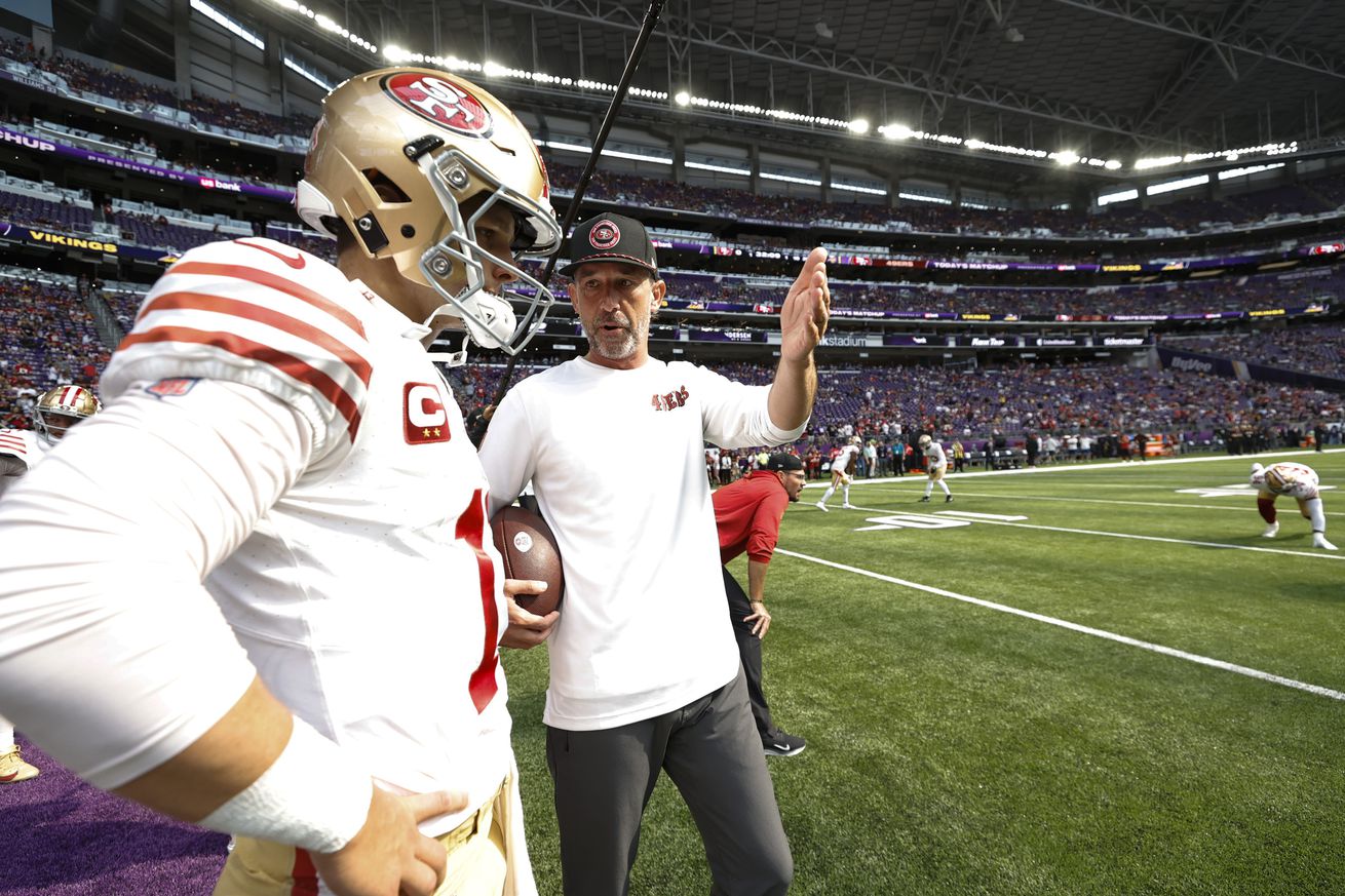 Kyle Shanahan Brock Purdy San Francisco 49ers v Minnesota Vikings