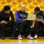 Sacramento Kings assistant coaches Leandro Barbosa and Doug Christie